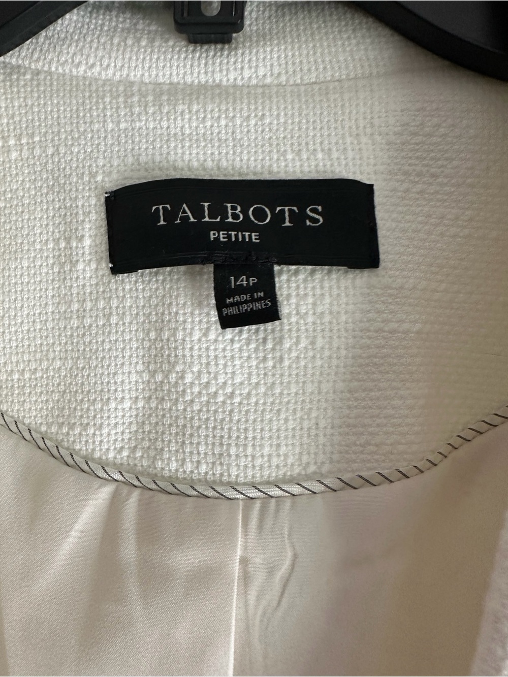 Talbots Soft White Textured Blazer Jacket Size 16 - Picture 3 of 6
